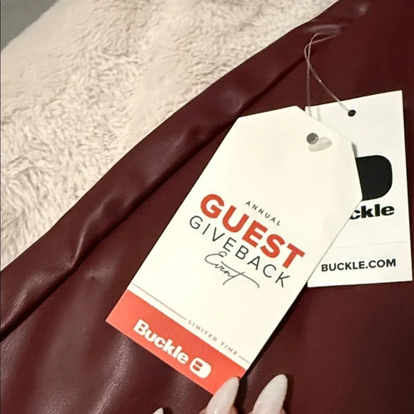 Burgundy Faux Leather Mini Skirt - Picture 7 of 12